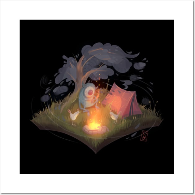 Camping Monster Wall Art by Claire Lin